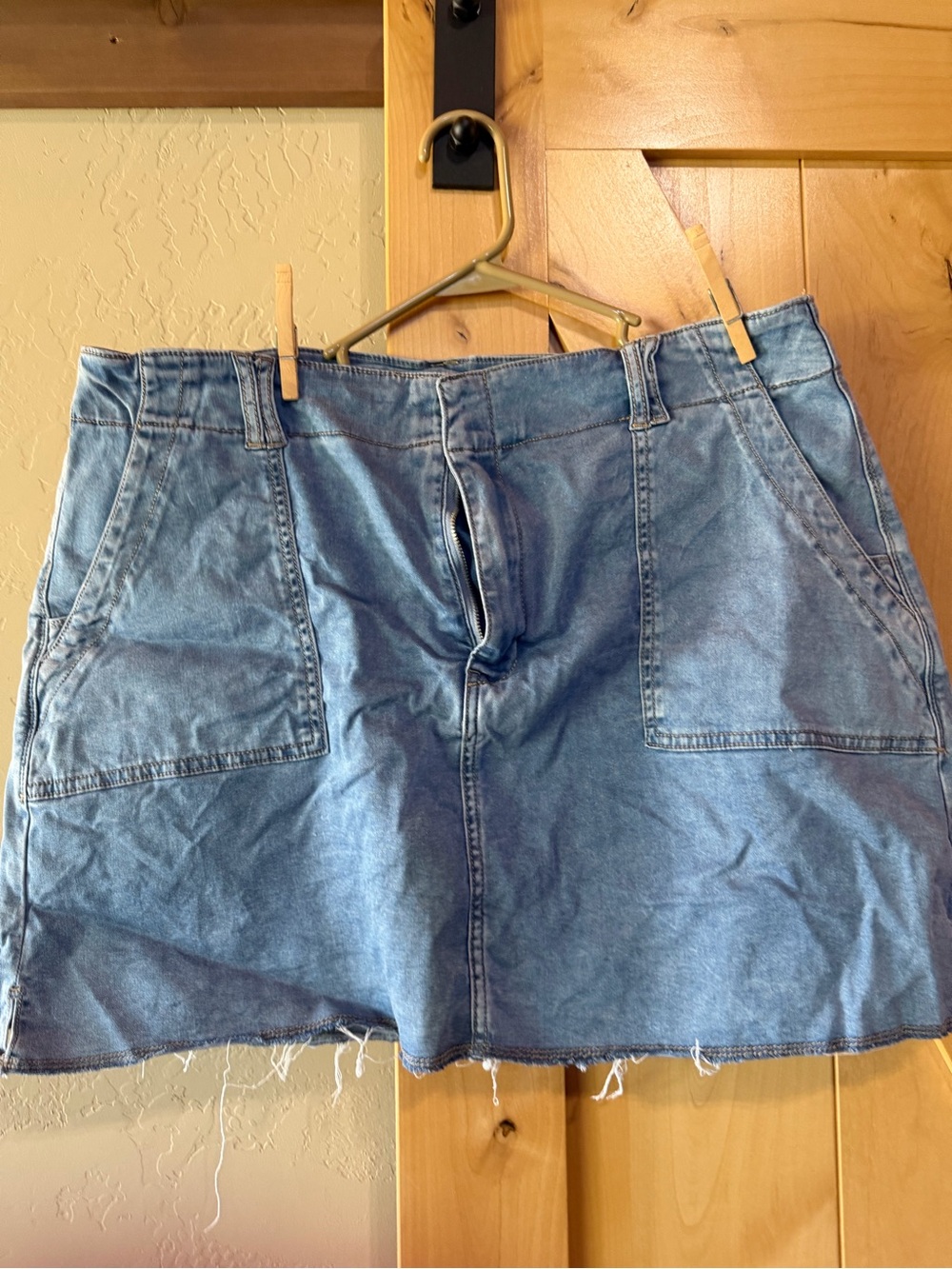 CHARLIE B Light Blue Denim Skort